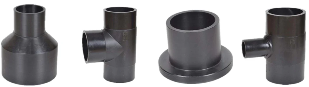 High Quality Water Supply SDR13.6 & SDR17 Plastic Pressure Black Welded Pipe Fitting PE Plumbing Pipe Equal Tee and Fittings HDPE Butt Fusion Weld Pipe Fitting